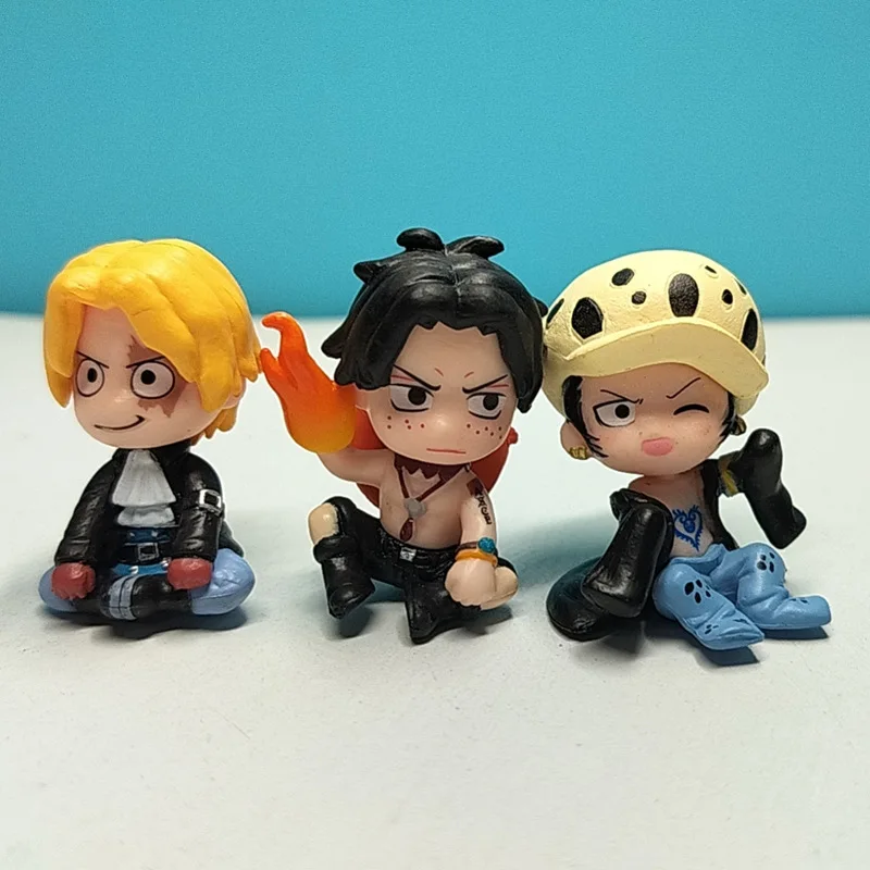 wholesale 10 pcs one pieces Hot Sale Anime One Pieces Luffy Zoro Nami Sanji Robin Action Figure PVC Statue Action Figures