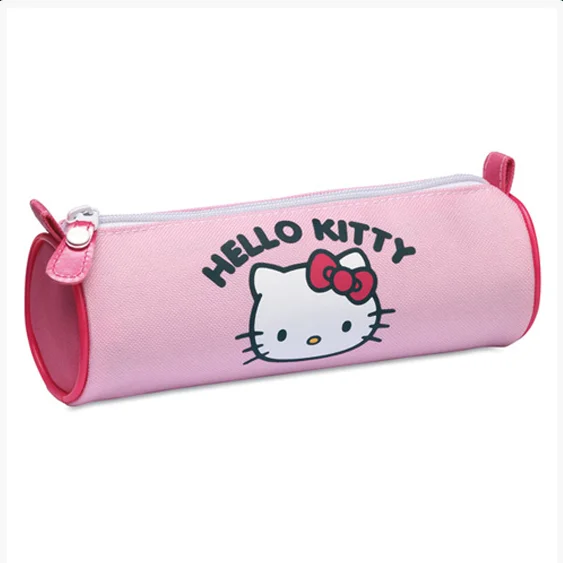 Hello Kitty Tube Pencil Box Case Custom Print, Pencil Bag with Zipper and Compartment, Kawaii Stationery Organizer for Birthday