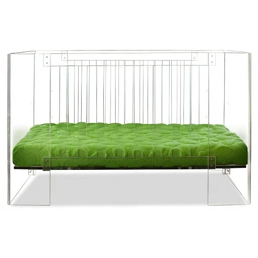 Popular Acrylic Baby Bed Factory Custom Plexiglass assembled crib and Modern Lucite Cot