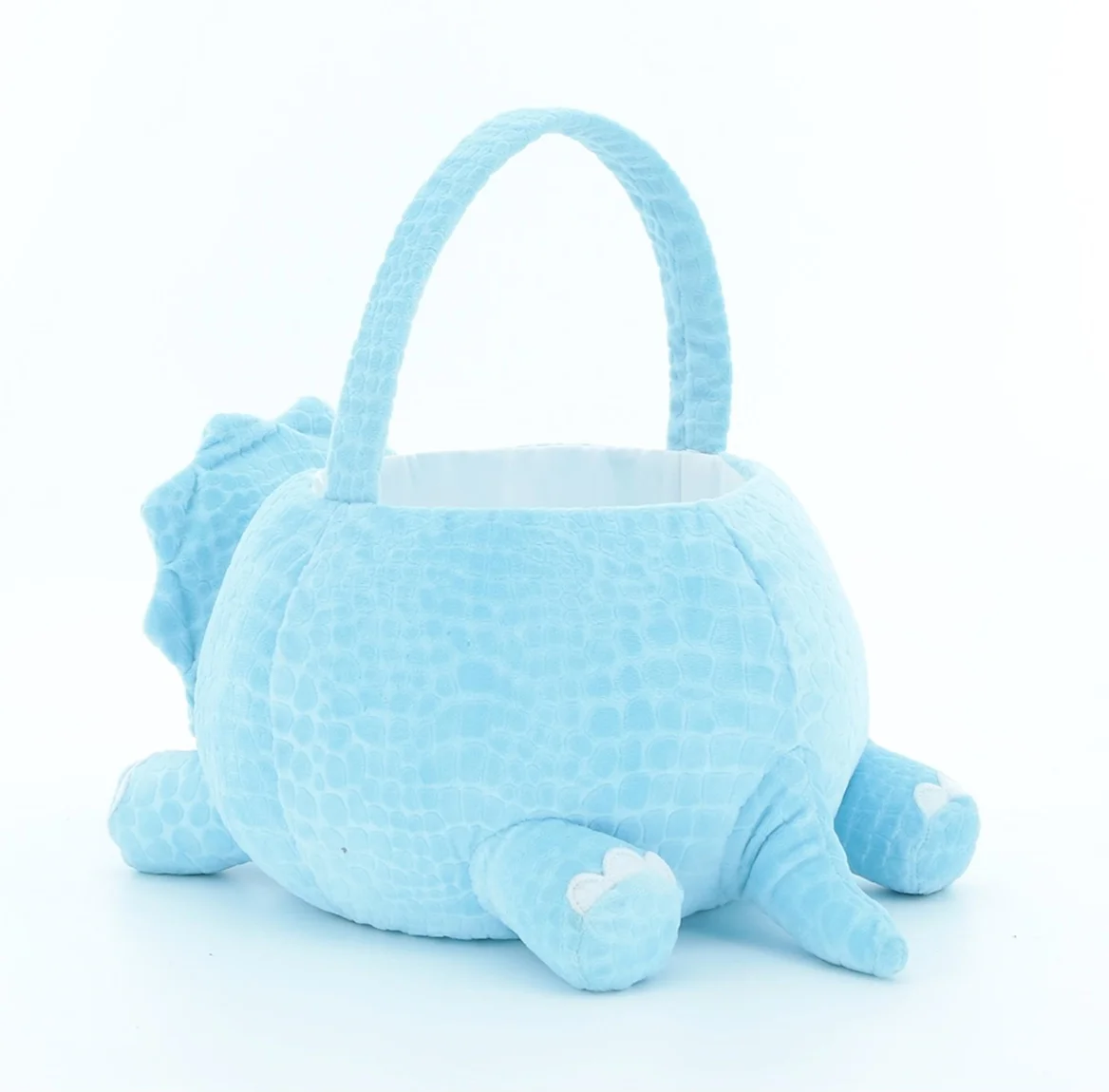 The Industry Wholesale Price Sky Blue Storage Basket For Kids Cute Gift Velvet Embossed Baskets