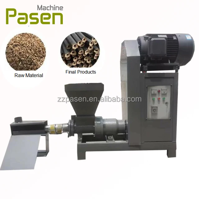 Rice husk sawdust and wood chips briquette press charcoal making machine