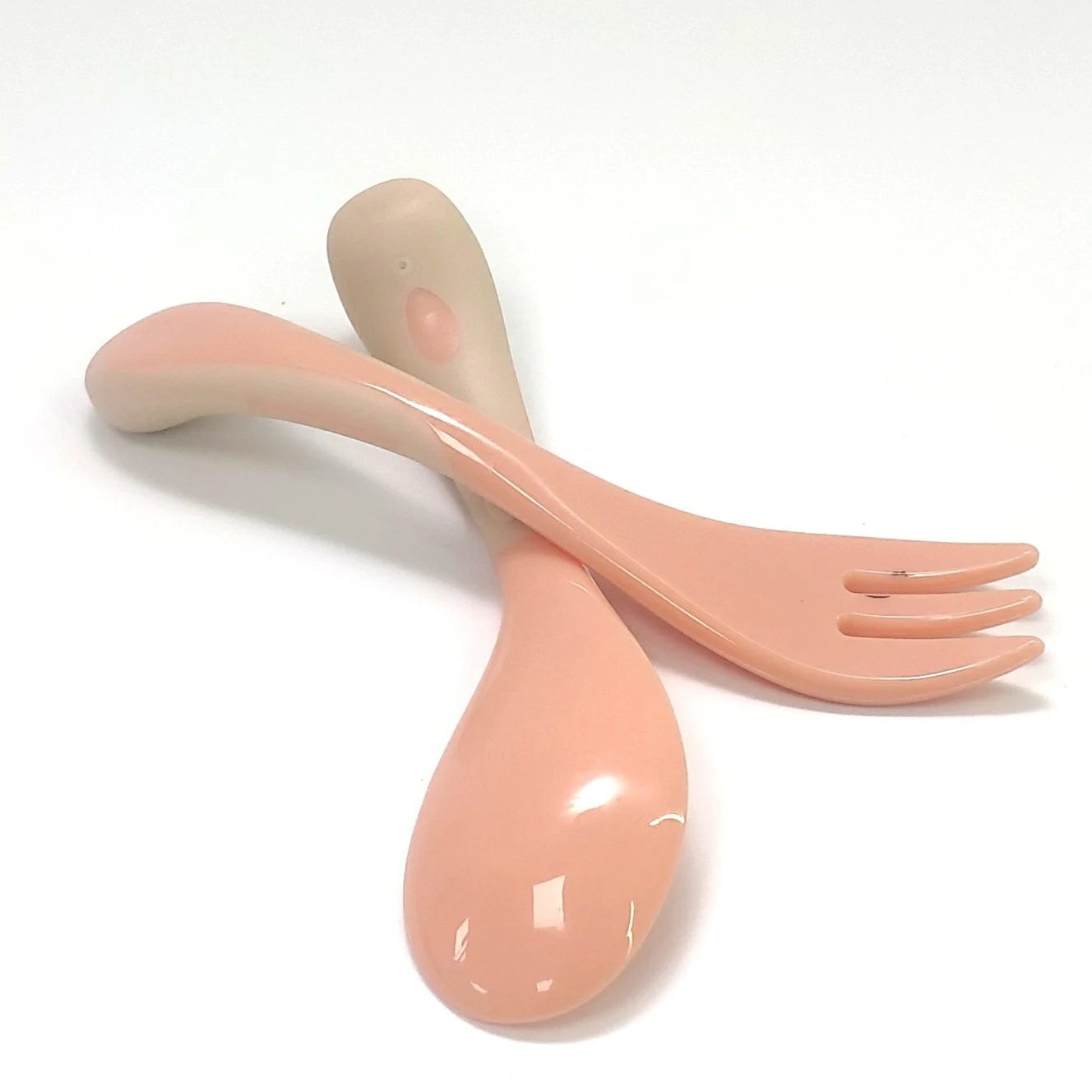2023 New Bendable Reusable PP Plastic Children Tableware Toddler Kids Baby Products Training Spoon Fork Set