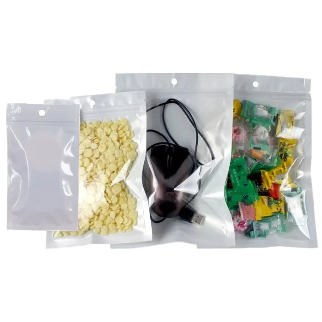 Factory price printed zip lock plastic bags 20x30cm white plastic zip lock bag with holes