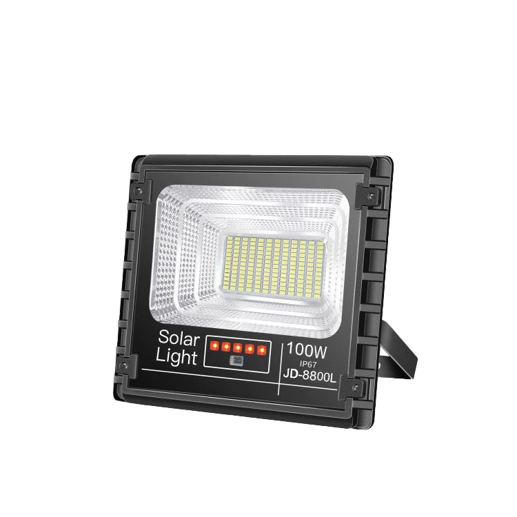 JD Chinese Supplier 100W Outdoor Aluminum Lamp Solar Flood Light With Power Display