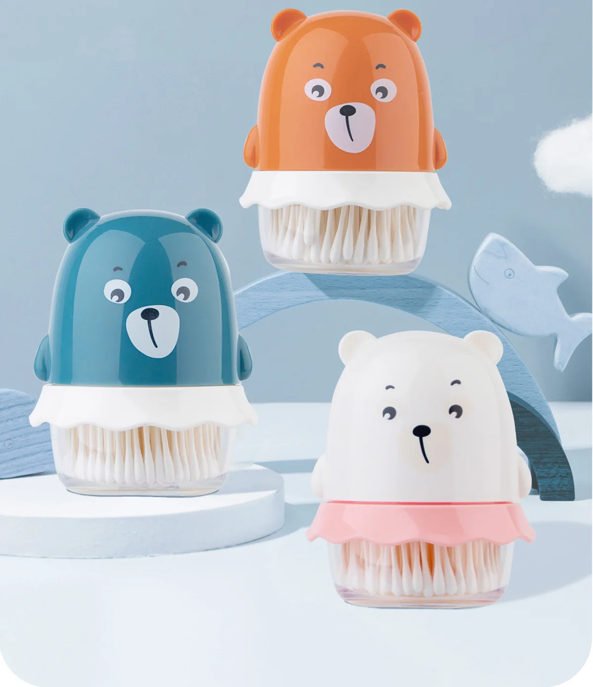 Long Stick Cotton Swabs Best Ear Buds Coton Swab Bud Cleaning 100% Pure Cotton Round in pvc box For baby clean