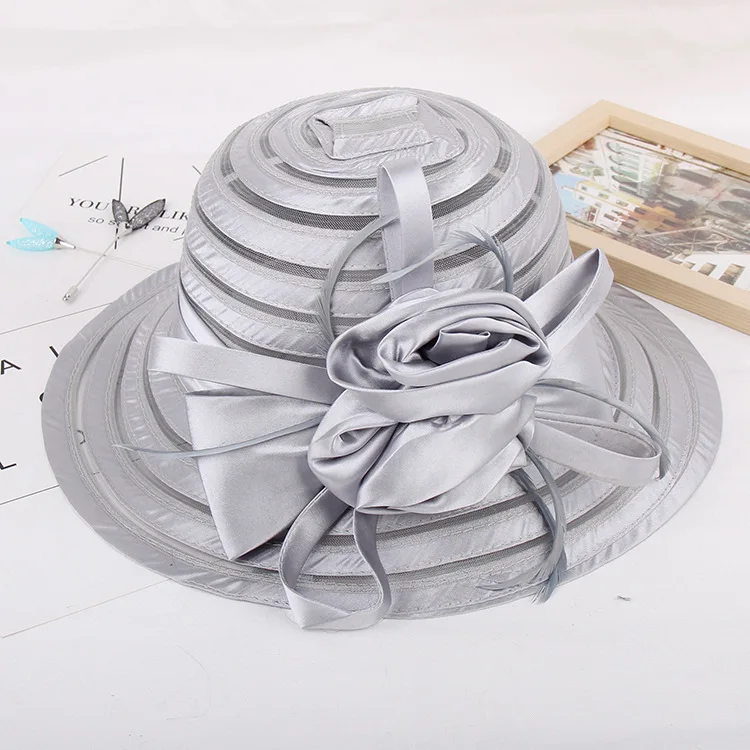 Wedding hats in formal fashion in formal fashion elegant paper polyester high quality for ladies women church hats