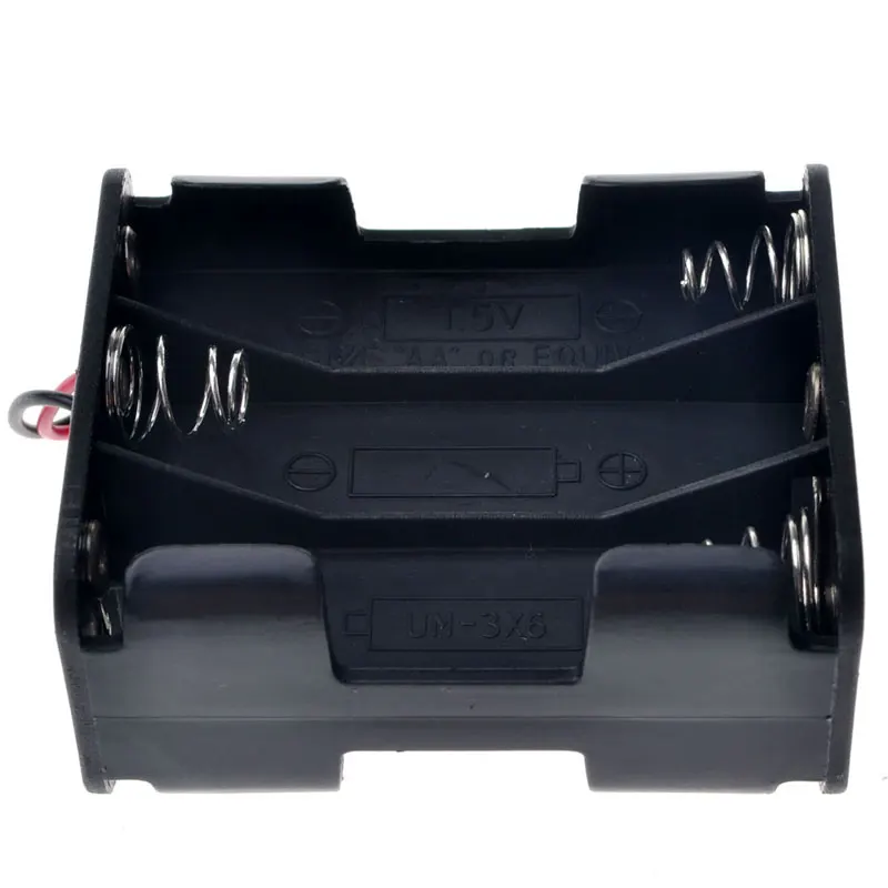 6AA Battery Holder Box Case with Wire Leads 9V 6 piece 6pcs 1.5V AA Size Plastic Battery Storage Case Box For Sale