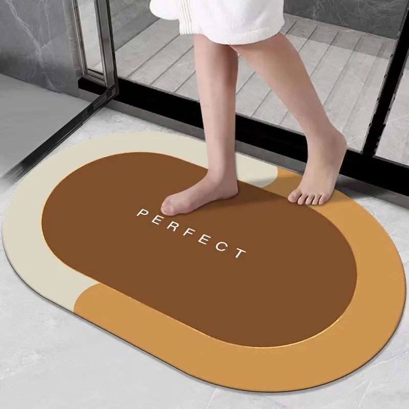 Customized Diatomaceous Stone Mat Super Water Absorbent Floor for bathroom