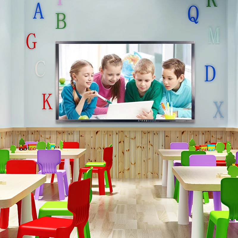 Factory price 50 55 inch interactive flat panel multi touch screen 4k monitor LCD ultra thin electronic whiteboard