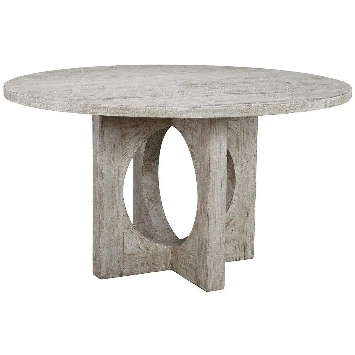 Dining room furniture rustic style white wash reclaimed solid wooded slab round wedding dining table for 6