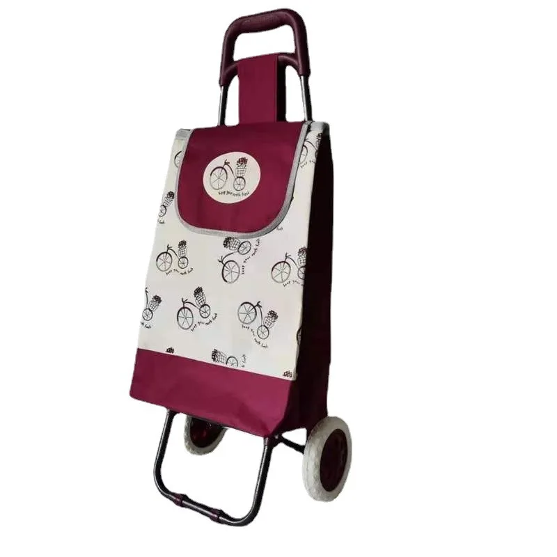 Modern Lightweight Folding Supermarket Foldable Aluminum steel Shopping trolley Handle cart Carry Grocery Carts With Wheels