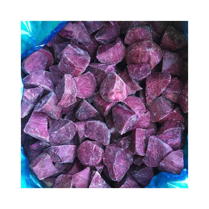 
IQF Bulk Cheap Frozen Lozenge Vegetable Cut Purple Sweet Potato Vegetables For Agency Cooperate 