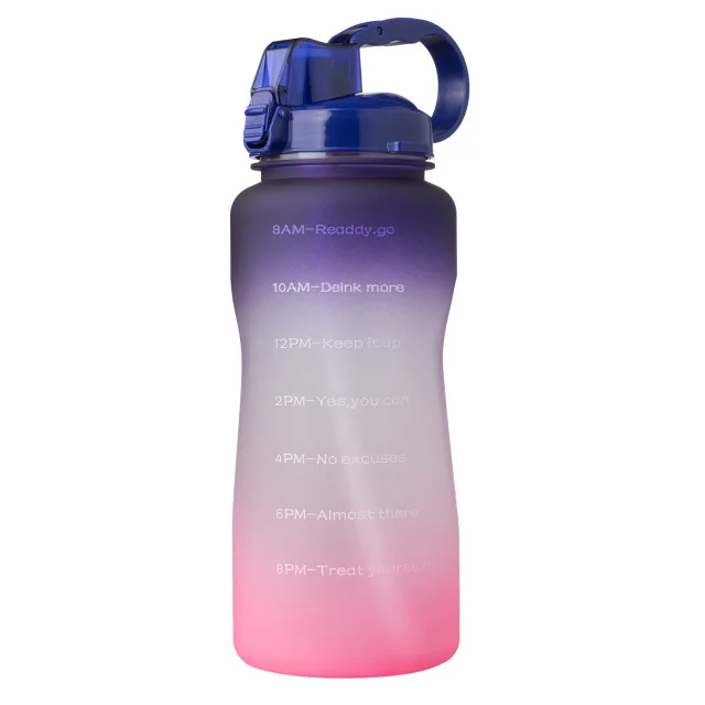 
Amazon Hot Selling 64oz Motivational Water Bottle with Time Marker & Straw gallon water bottle motivational 