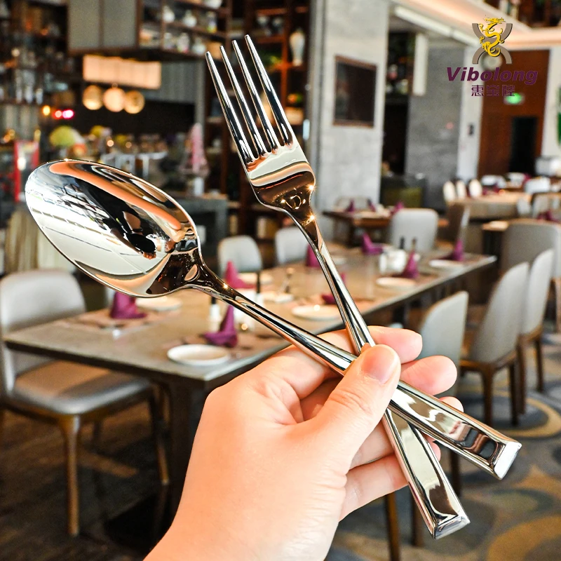 Wholesale restaurant cutlery 304 Silver Tableware  dinner spoons forks and knife stainless steel cutlery for wedding