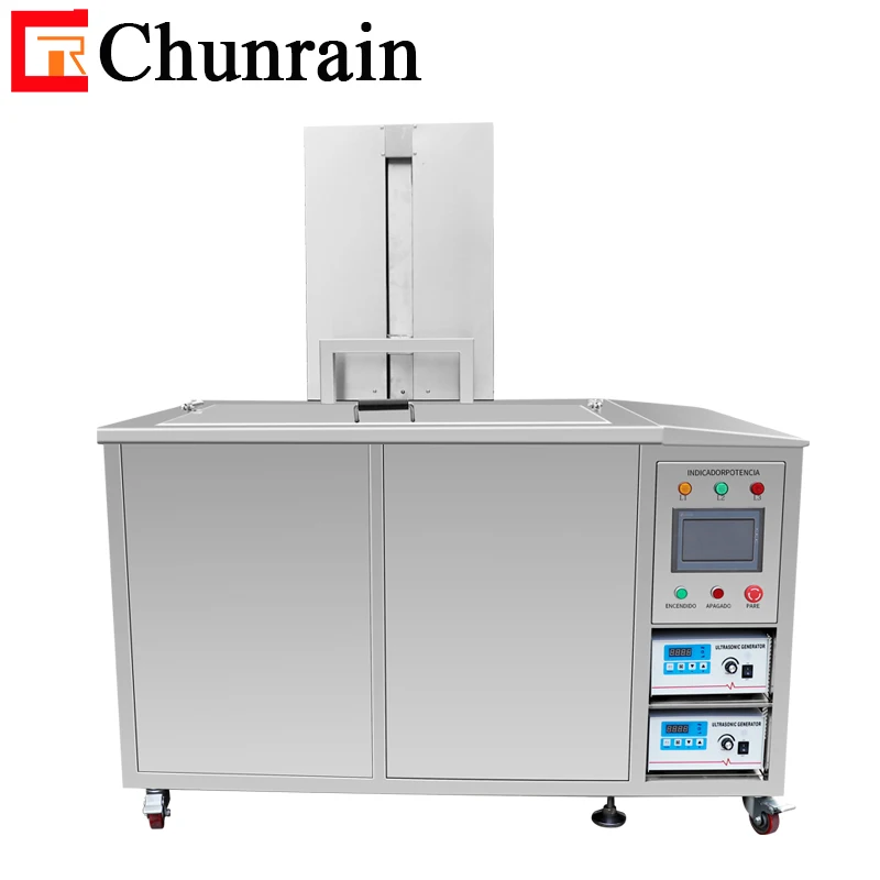 PLC Control Automatic Industrial Ultrasonic Cleaner with Pneumatic Lift for auto parts engine hub CR-720GS 360L 3600W