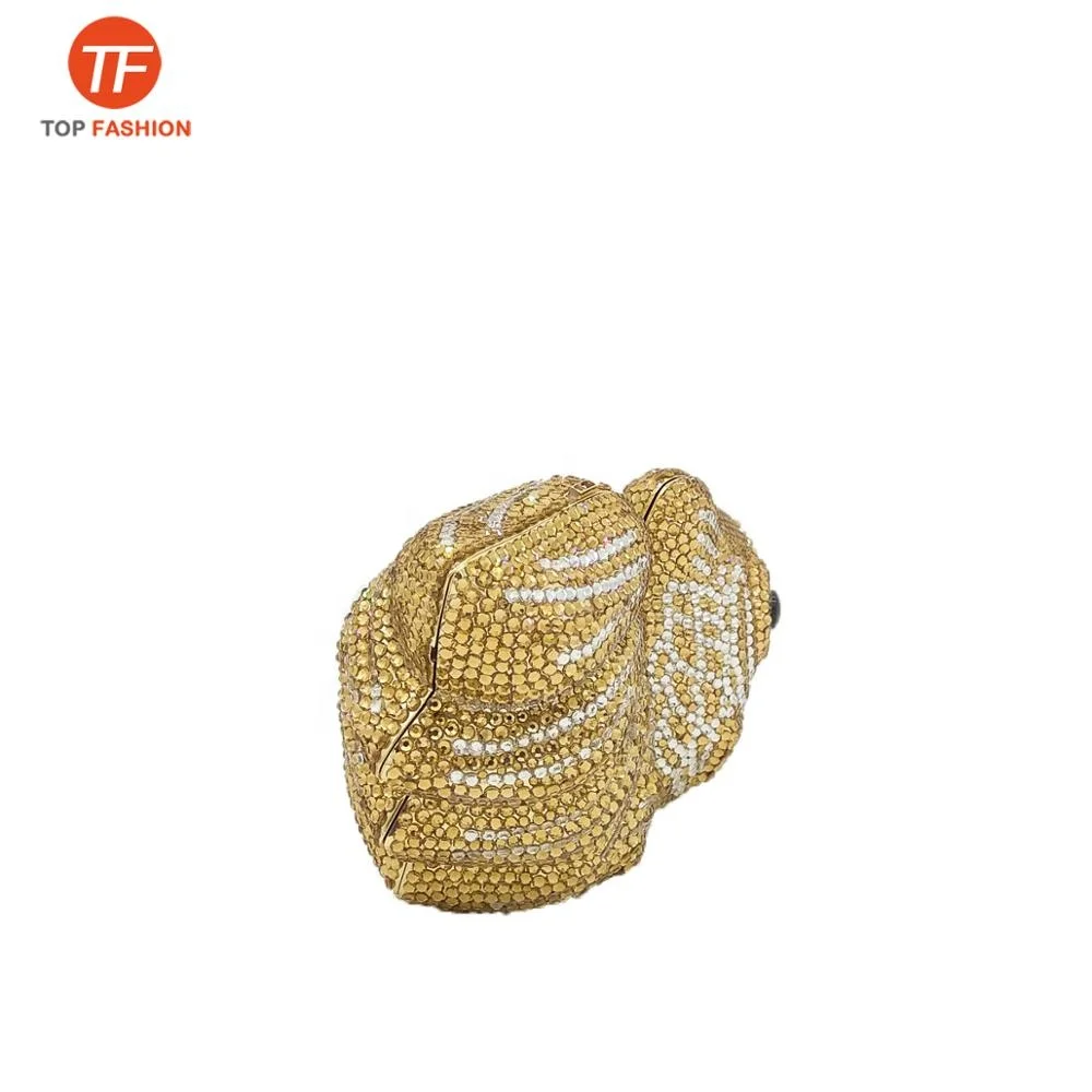 Factory wholesales Goldfish Crystal Clutch Evening Bags Women Wedding Party Bridal Handbags Purses