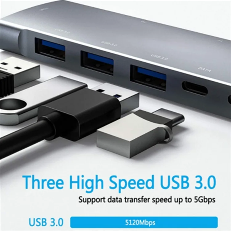 Docking Station 9 in 1 USB C Hub HD Display 4K SD TF Card Reader