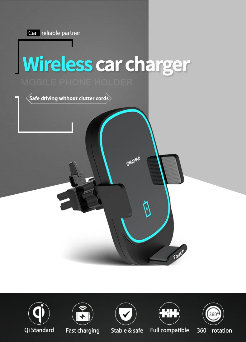
AI contral Wireless car charger new coming car wireless charger 15w car charging 