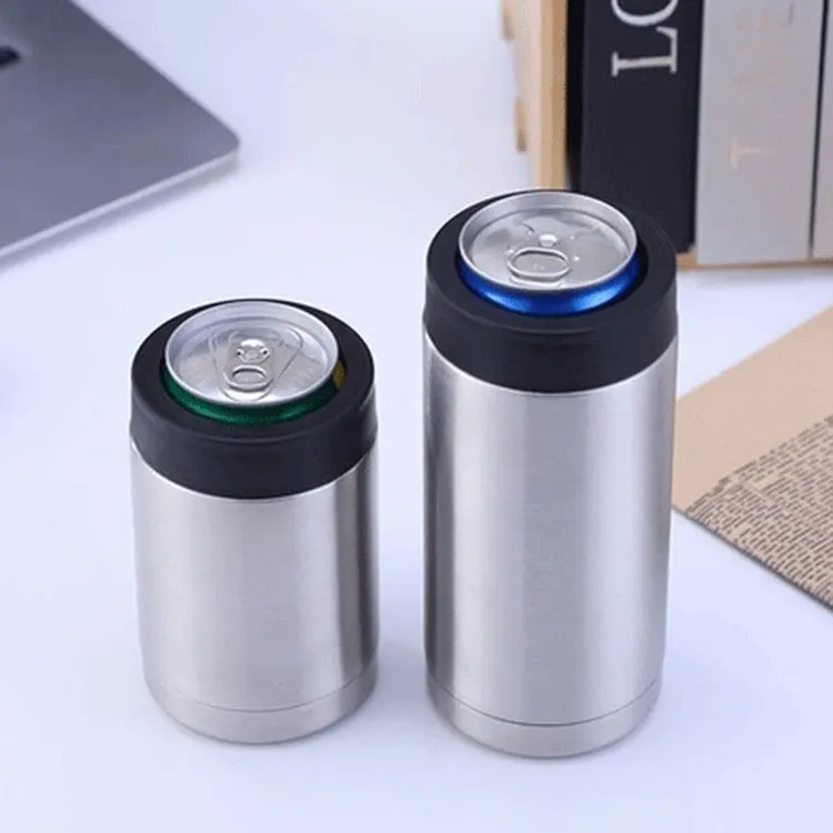 Stainless steel metal insulated stubby beer bottle can holder cooler