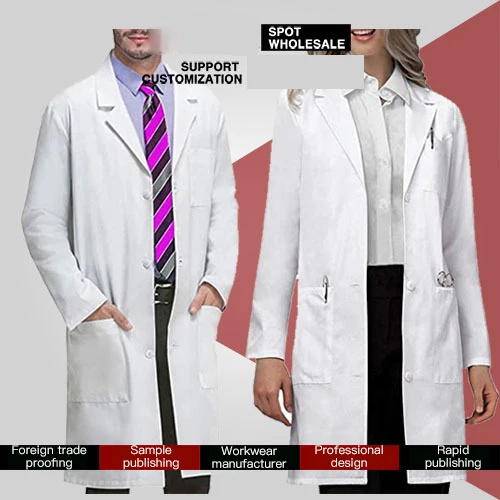 Batas Factory Supply custom Design Scrubs Uniforms Sets Nurse Lab Coat Food Factory White Tailored Cotton Polyester Lab Coat