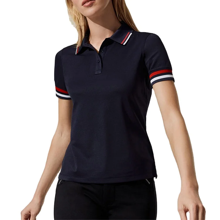 Быстросохнущая Спортивная футболка из полиэстера и эластана, женская футболка поло с индивидуальным воротником (60755486082)