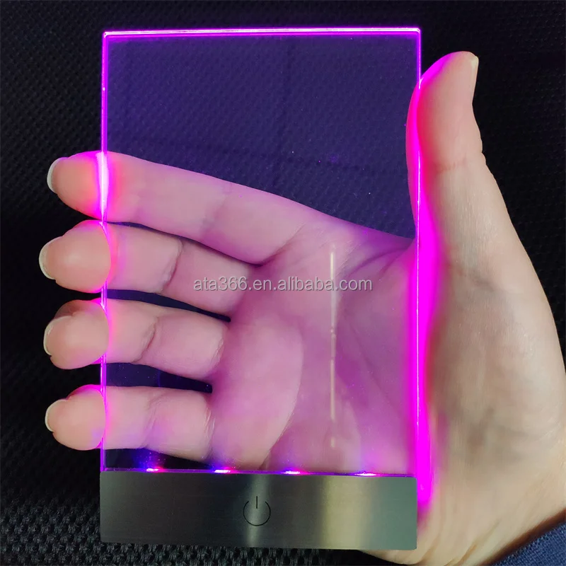 1 Custom Color Changing Rechargeable Battery Acrylic LED Business Cards Luxury LED Business Card Quality LED Business Cards