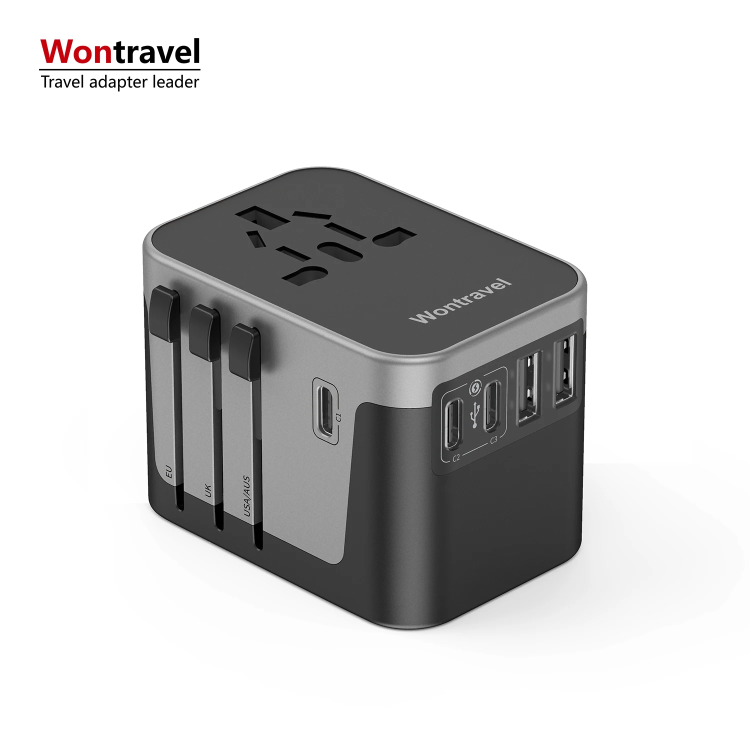 Wontravel 6A Максимальная выходная мощность Международный дорожный адаптер Универсальный для путешествий с Usb и