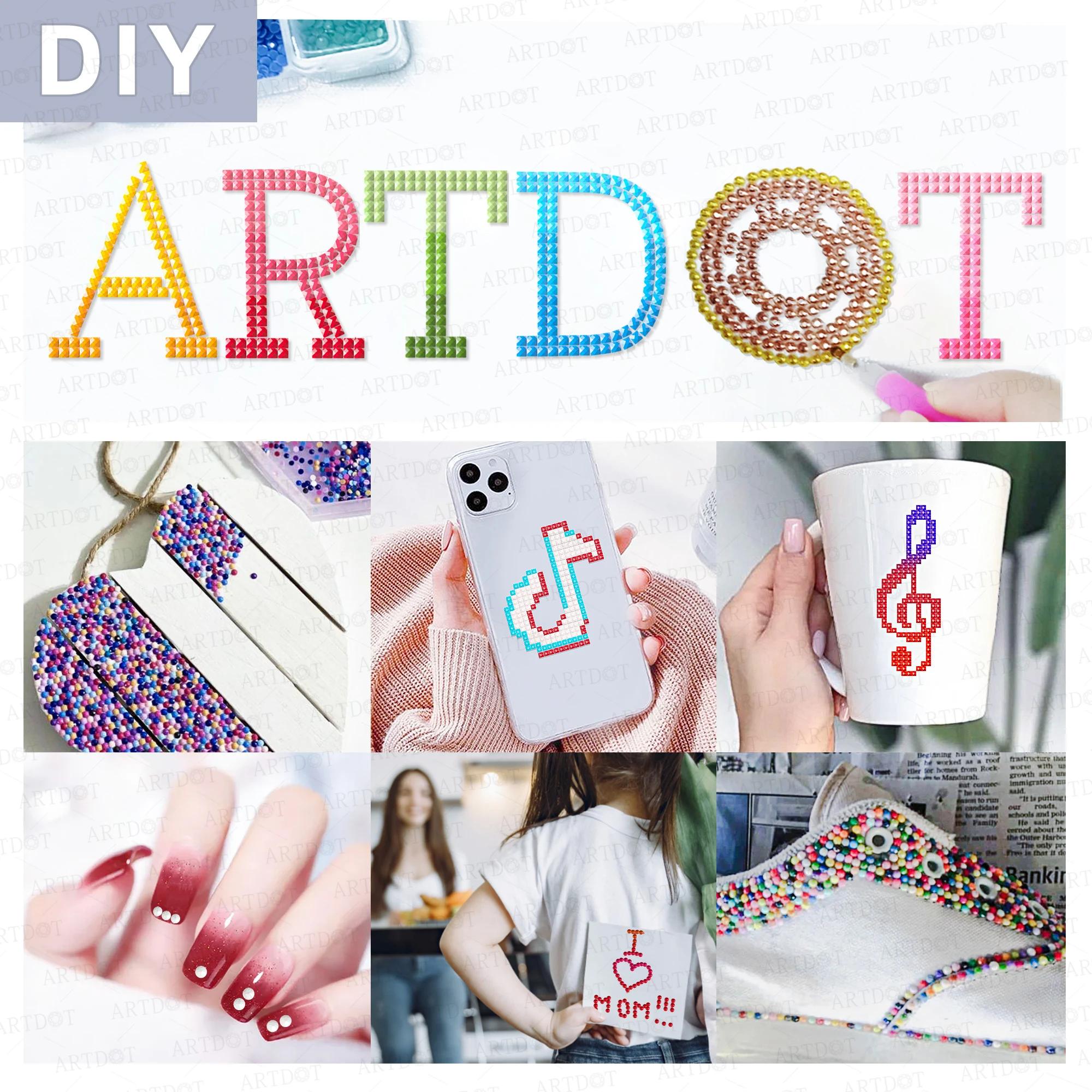 
Diamond Painting Square/Round Drills DMC 445 Colors 200pcs/Bag Rhinestones Beads for 5d DIY Diamond Art 