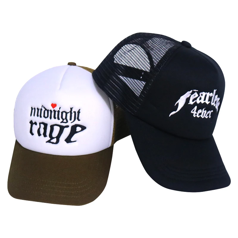 Custom special colors trucker hat embroidered your own logo and pattern  printing trucker caps nets hat