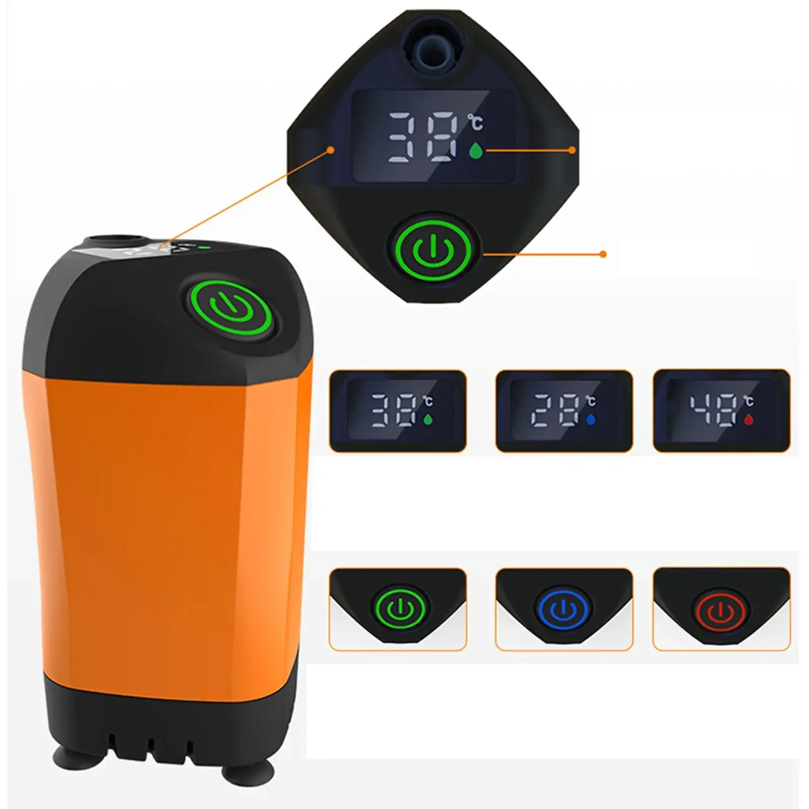 Outdoor Camping Shower Portable Electric Shower Pump IPX7 Waterproof with Digital Display for Camping Travel Beach Dormitory