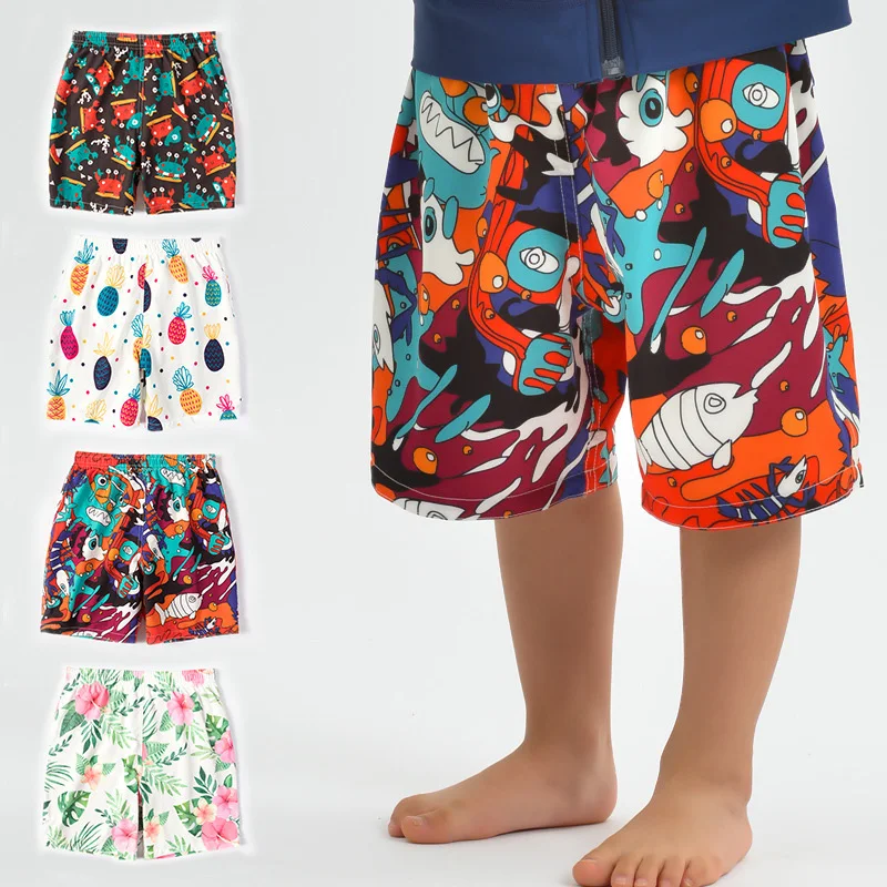 Wholesale kids swim shorts  4 Way Stretch Kids swim Board Shorts boys Swimming trunks Wear  kids Beach Surf shorts