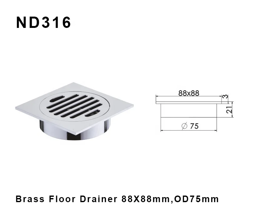 ND316  Bathroom and toilet use Brass Floor waste,Floor drain  Bathroom Floor drainer Strainer  Trap Siphon Syfon
