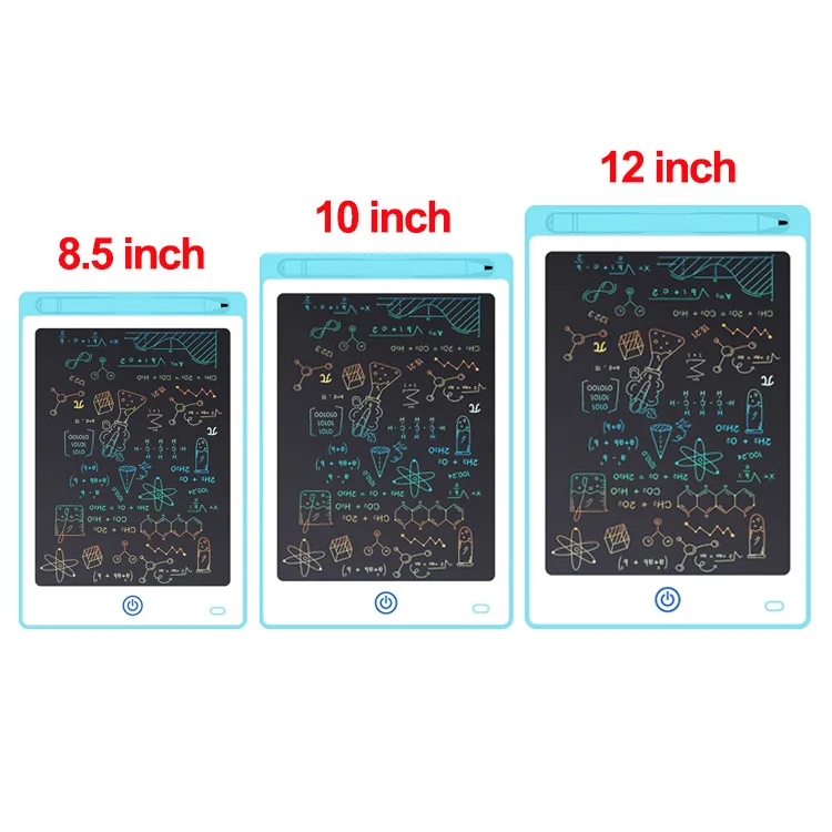 8.5 10 12 Inch Electronic Digital Writing Color Screen Kids Lcd Memo Pad Erasable Writing Tablet