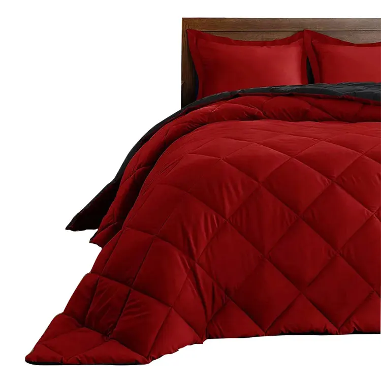 Bedroom bedding set cost-effective quilt + pillowcases red / black girl bedding set