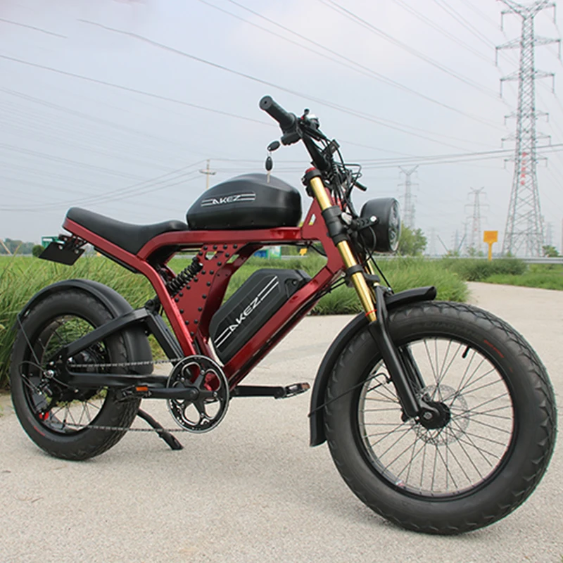52V1500W 55Ah 55km/h ebike Aluminum alloy frame 20inch fat off-road tires electric motorcycle long range motorbike for adults
