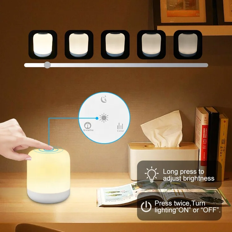 RGB Rechargeable Touch Sensitive Lighting Color Brightness adjustable Decoration led night light