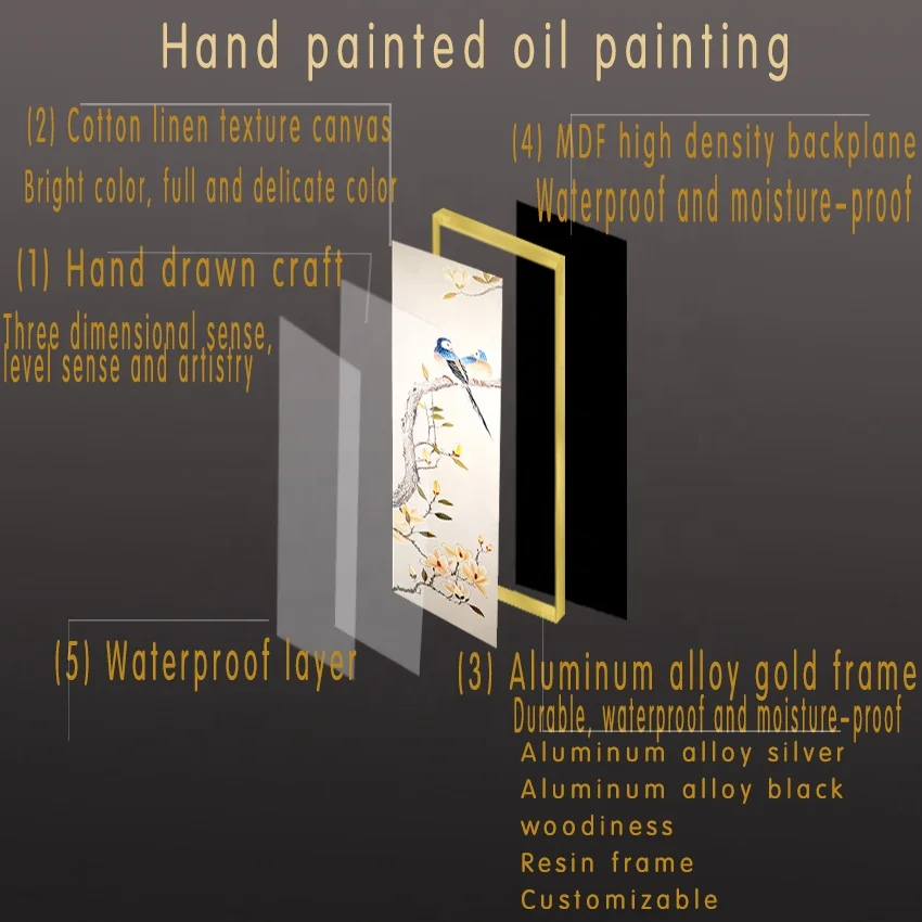 Modern simple ice deer landscape flower animal hand-painted oil painting