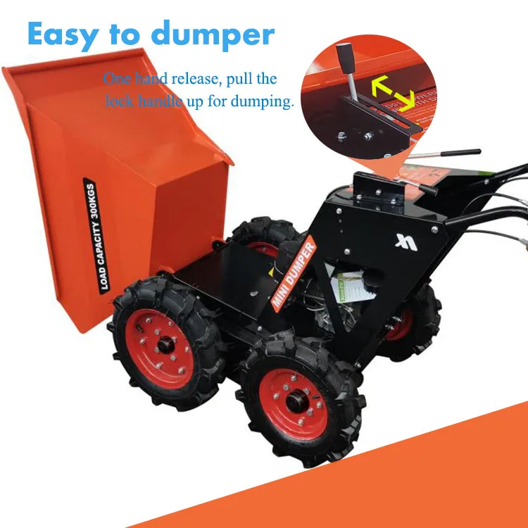 125L dump bin capacity china 4x4 gas mini battery dumper powered wheel barrow
