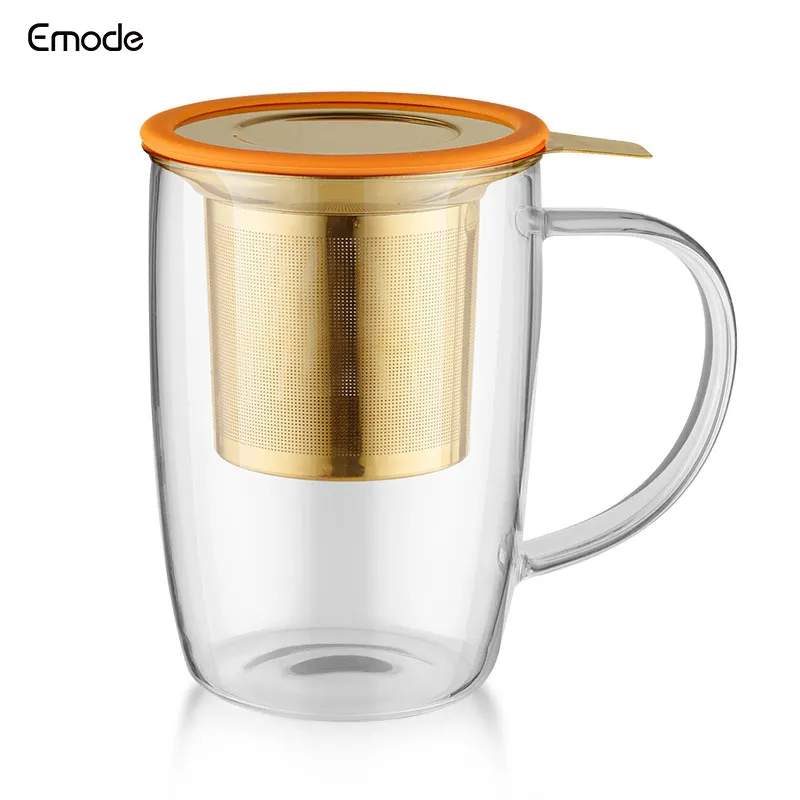 Borosilicato Mug Bhoro Infusor Dorado