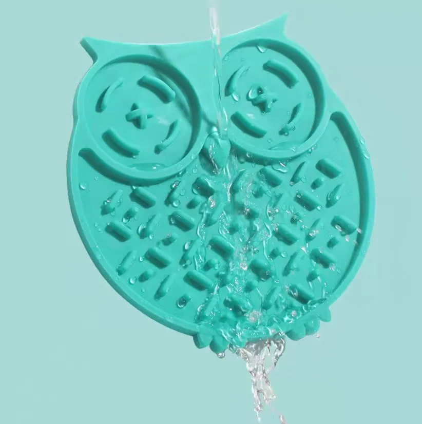 Силиконовый коврик для собак с медленной кормушкой, коврик для ласки в форме совы, экологически чистый коврик для ласки собак