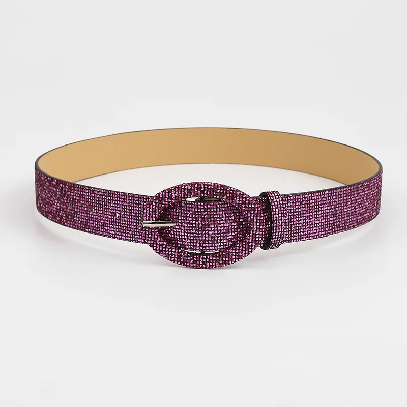 Wholesale woman new style shining buckle belt 2024 new belt Europe and the United States popular foreign trade