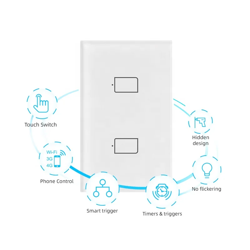 BroadLink Smart Home EU/US/UK Standard 1/2/3 Gang Wireless Remote Control Smart Wifi Light Switch with Alexa Google