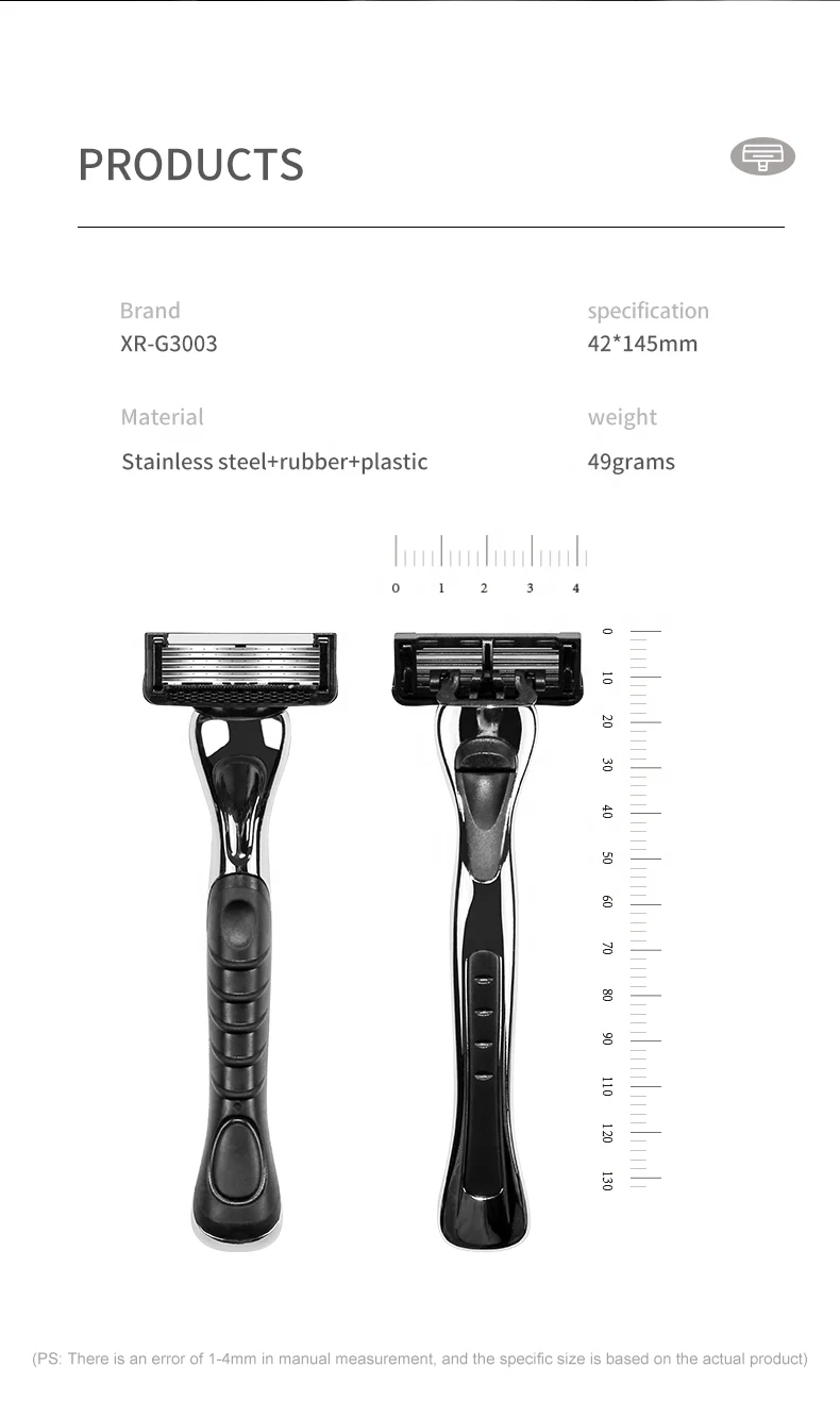 6 Blade Stainless Steel Blade Heavy Safety Razor Disposable Razor Six Blade Men Shaver