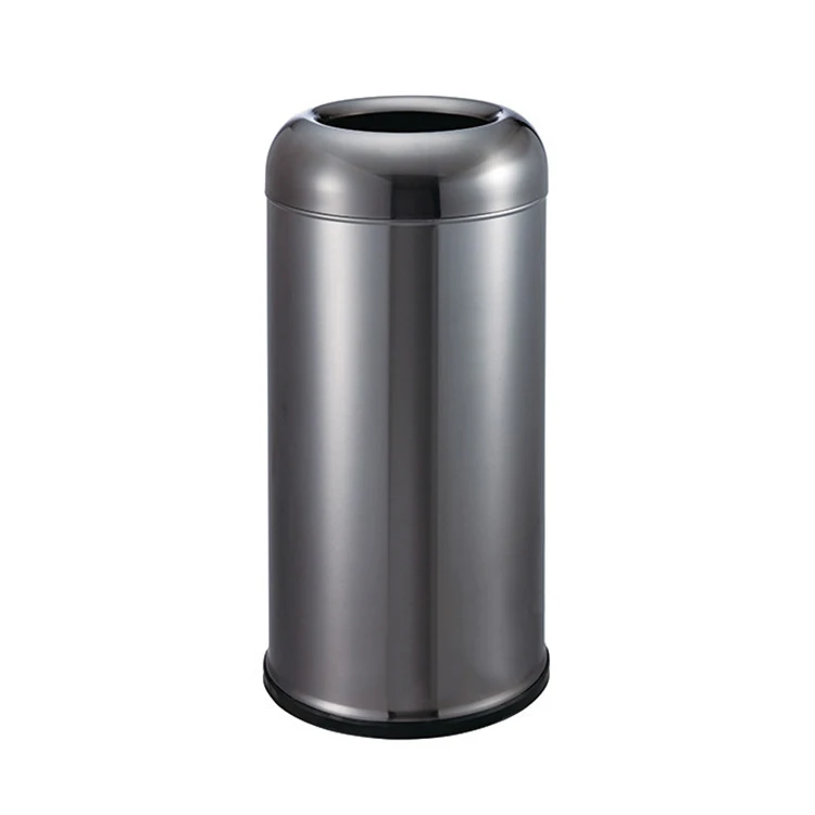 Bullet Type Hotel & Restaurant Supplies Open Top Trash Can Metal Garbage Cans Round Waste Bin For Kitchen Hotel