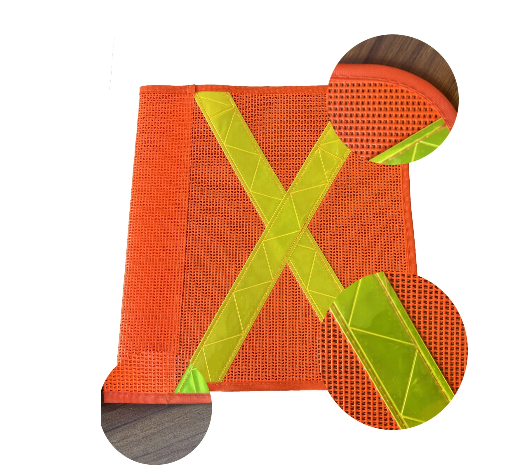 Hot Selling Warning Safety Flags Orange Mesh Traffic Sign Flags