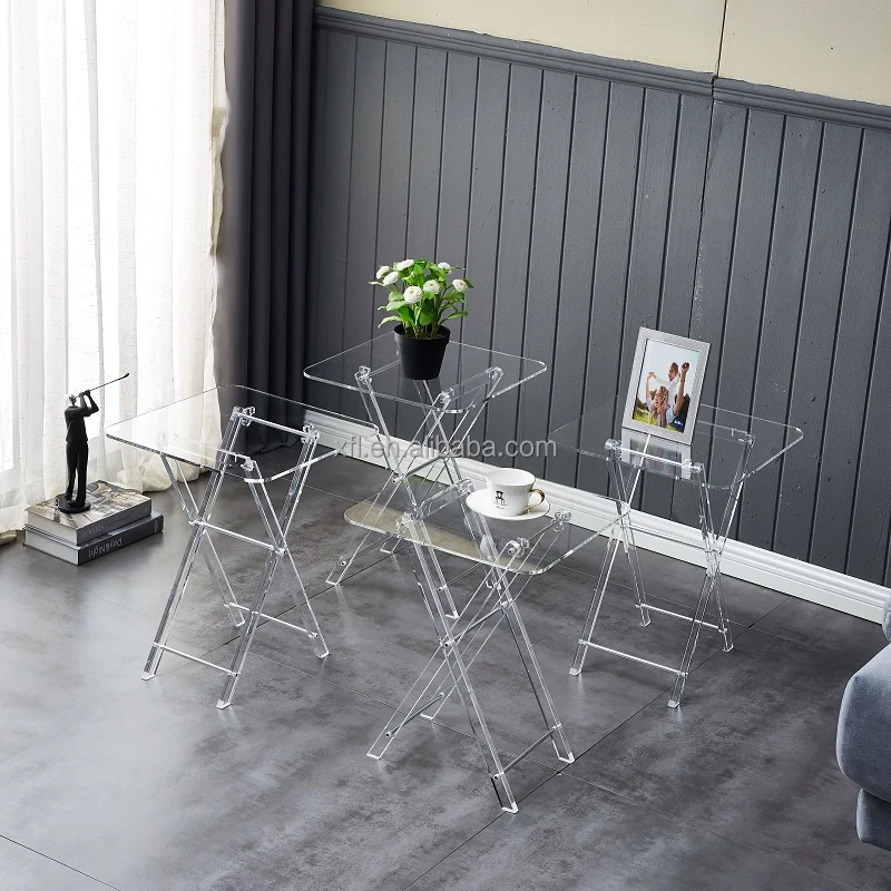 Factory customize  acrylic table set acrylic folding table coffee table for home decoration