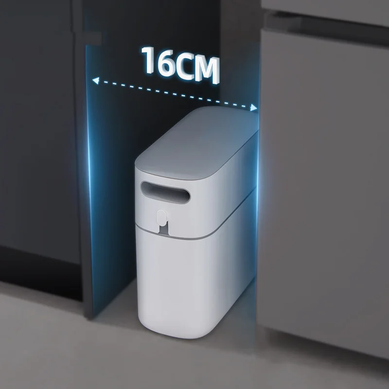 Full coverage barrel lid Fixed hook Press the buckle Isolate odors 3D modeling Lightweight and durable Automatic trash can