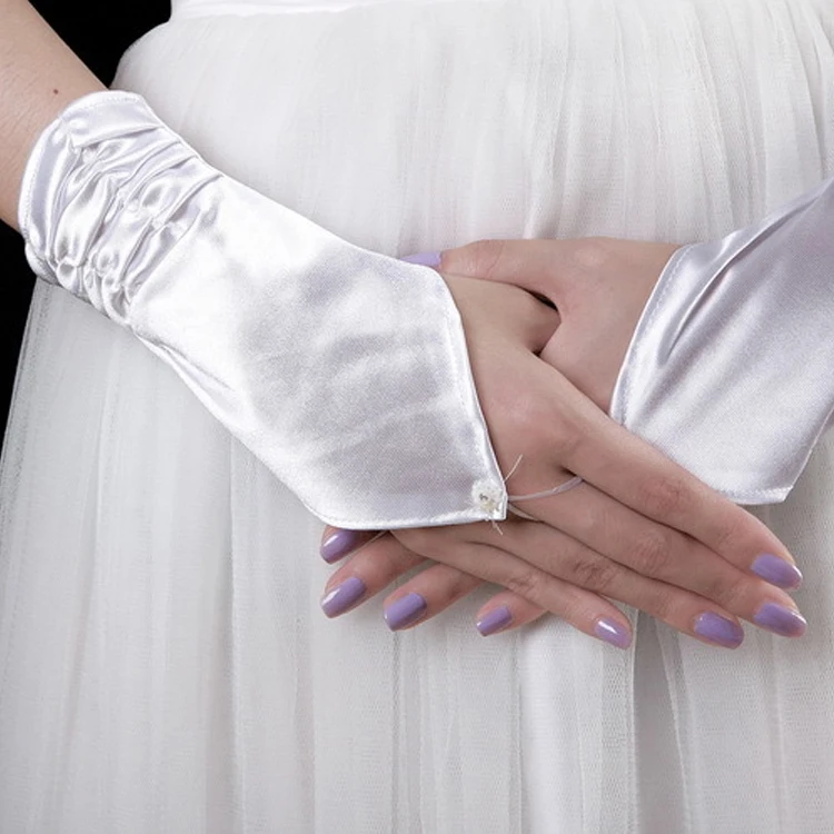
GOLOVEJOY 192844 Long Fingerless Gloves For Bridal Wedding Accessories Banquet Gloves Sexy Wedding Etiquette Gloves 
