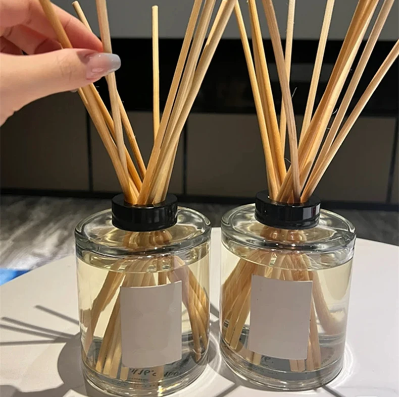 factory custom high quality glass clear empty bottle car aroma diffuser mini perfume essence cylinder bottle 100ml black cap