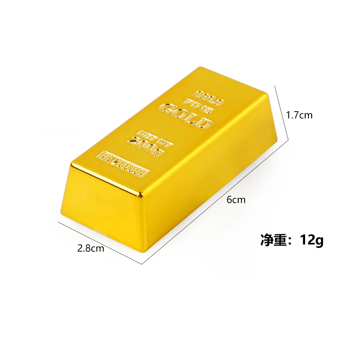 New Product Hot Selling Halloween Pirate Party Faux Durable Abs Artificial Gold Bars For Stage Decoration